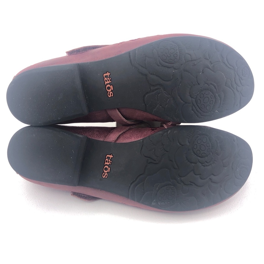 Taos Wish Embroidered Red Leather Mary Janes 6.5 - Picture 6 of 11